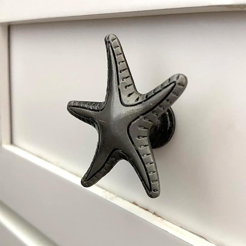 KYIEN 12Pcs Nautical Beach Sea Style Themed Starfish Shape Cabinet Knobs Furniture Decorative Pulls Drawer Knobs Dresser Handles Cabinet Decoration Pulls - Image 4